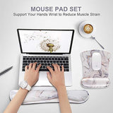 Mouse Pad with Wrist Support and Keyboard Wrist Rest Pad Set,Ergonomic Mouse Pads for Computers Laptop,Non-Slip Comfortable Mousepad w/Raised Memory Foam for Easy Typing Pain Relief (Eiffel Tower)