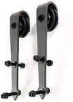 ZEKOO Rustic 6 FT by Pass Barn Doors Hardware Sliding Black Steel Big Wheel Roller Track for Double Wooden Doors