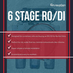 LiquaGen - 6-Stage Reverse Osmosis + Deionization Water Filtration System | 0 TDS - 100 GPD