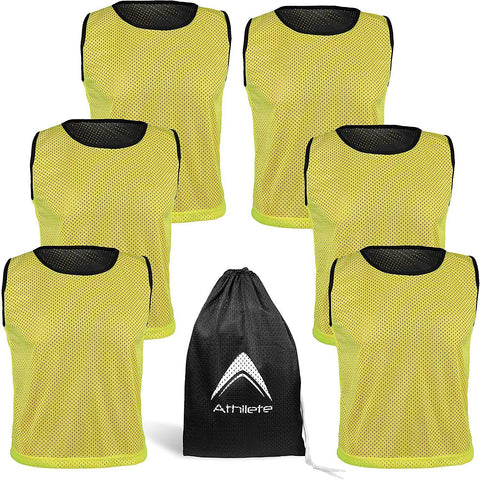 Athllete Reversible Mesh Pack of 6 Basketball Jerseys Lacrosse Top Tank Adult Teen Youth Kids Team Sports Scrimmage Vest