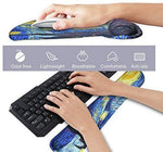 Mouse Pad with Wrist Support and Keyboard Wrist Rest Pad Set,Ergonomic Mouse Pads for Computers Laptop,Non-Slip Comfortable Mousepad w/Raised Memory Foam for Easy Typing Pain Relief (Eiffel Tower)