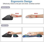 Mouse Pad with Wrist Support and Keyboard Wrist Rest Pad Set,Ergonomic Mouse Pads for Computers Laptop,Non-Slip Comfortable Mousepad w/Raised Memory Foam for Easy Typing Pain Relief (Eiffel Tower)