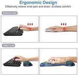 Mouse Pad with Wrist Support and Keyboard Wrist Rest Pad Set,Ergonomic Mouse Pads for Computers Laptop,Non-Slip Comfortable Mousepad w/Raised Memory Foam for Easy Typing Pain Relief (Eiffel Tower)