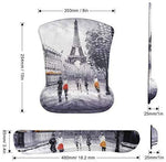 Mouse Pad with Wrist Support and Keyboard Wrist Rest Pad Set,Ergonomic Mouse Pads for Computers Laptop,Non-Slip Comfortable Mousepad w/Raised Memory Foam for Easy Typing Pain Relief (Eiffel Tower)
