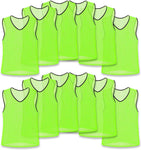 Unlimited Potential Nylon Mesh Scrimmage Team Practice Vests Pinnies Jerseys Bibs for Children Youth Sports Basketball, Soccer, Football, Volleyball (Pack of 12)