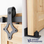 5FT Heavy Duty Sturdy Sliding Barn Door Hardware Kit -Super Smoothly and Quietly - Simple and Easy to Install - Includes Step-by-Step Installation Instruction -Fit 30" Wide Door(Rhombic Shape Hanger)