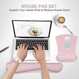 Mouse Pad with Wrist Support and Keyboard Wrist Rest Pad Set,Ergonomic Mouse Pads for Computers Laptop,Non-Slip Comfortable Mousepad w/Raised Memory Foam for Easy Typing Pain Relief (Eiffel Tower)