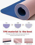 YAWHO Yoga Mat Fitness Mat Specifications 72'' x 26'' Thickness 1/4-Inch Eco Friendly Material SGS Certified Ingredients TPE Extra Large Non-Slip Exercise Mat with Carry Bag