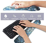 Mouse Pad with Wrist Support and Keyboard Wrist Rest Pad Set,Ergonomic Mouse Pads for Computers Laptop,Non-Slip Comfortable Mousepad w/Raised Memory Foam for Easy Typing Pain Relief (Eiffel Tower)