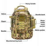 Outdoor 3 Day Expandable 40-64L Backpack Military Tactical Hiking Bug Out Bag