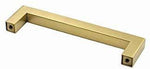 goldenwarm Gold Cabinet Pulls Square Kitchen Hardware Handles 10 Pack - LSJ12GD160 Brushed Brass Pulls for Cabinets Closet Square Cupboard Bathroom Desk Door Knobs 6-1/4in(160mm) Hole Centers