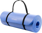 Retrospec Solana Yoga Mat 1" w/ Nylon Strap for Men & Women - Non Slip Exercise Mat for Yoga, Pilates, Stretching, Floor & Fitness Workouts