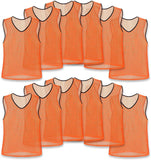 Unlimited Potential Nylon Mesh Scrimmage Team Practice Vests Pinnies Jerseys Bibs for Children Youth Sports Basketball, Soccer, Football, Volleyball (Pack of 12)