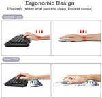 Mouse Pad with Wrist Support and Keyboard Wrist Rest Pad Set,Ergonomic Mouse Pads for Computers Laptop,Non-Slip Comfortable Mousepad w/Raised Memory Foam for Easy Typing Pain Relief (Eiffel Tower)