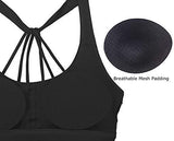 icyzone Padded Strappy Sports Bra Yoga Tops Activewear Workout Clothes for Women