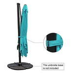 COBANA Offset Rectangular Cantilever Aluminum Patio Umbrella 10 Feet with Cross Base and 360 Degree Rotation, Blue