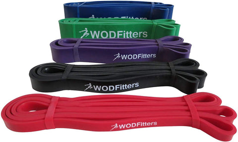 WODFitters Pull Up Assistance Bands - Stretch Resistance Band - Mobility Band - Powerlifting Bands, Durable Workout/Exercise Bands - Single Band or Set