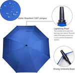 G4Free 54 62 68 inch Extra Large Windproof Golf Umbrella UV Protection Automatic Open Double Canopy Vented Sun Rain Umbrella Oversize Stick Umbrellas