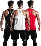 DRSKIN Men's 2~3 Pack Dry Fit Y-Back Gym Muscle Tank Mesh Sleeveless Top Fitness Training Cool Dry Athletic Workout