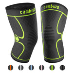 CAMBIVO 2 Pack Knee Brace, Knee Compression Sleeve Support for Running, Arthritis, ACL, Meniscus Tear, Sports, Joint Pain Relief and Injury Recovery