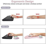 Mouse Pad with Wrist Support and Keyboard Wrist Rest Pad Set,Ergonomic Mouse Pads for Computers Laptop,Non-Slip Comfortable Mousepad w/Raised Memory Foam for Easy Typing Pain Relief (Eiffel Tower)