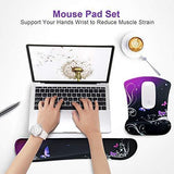 Mouse Pad with Wrist Support and Keyboard Wrist Rest Pad Set,Ergonomic Mouse Pads for Computers Laptop,Non-Slip Comfortable Mousepad w/Raised Memory Foam for Easy Typing Pain Relief (Eiffel Tower)