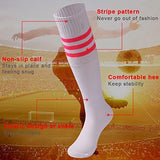 saounisi Unisex Tube Socks Stripe,2 Pairs Knee High Football Soccer Volleyball Baseball Cheerleading Team Socks