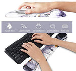 Mouse Pad with Wrist Support and Keyboard Wrist Rest Pad Set,Ergonomic Mouse Pads for Computers Laptop,Non-Slip Comfortable Mousepad w/Raised Memory Foam for Easy Typing Pain Relief (Eiffel Tower)