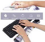 Mouse Pad with Wrist Support and Keyboard Wrist Rest Pad Set,Ergonomic Mouse Pads for Computers Laptop,Non-Slip Comfortable Mousepad w/Raised Memory Foam for Easy Typing Pain Relief (Eiffel Tower)