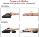 Mouse Pad with Wrist Support and Keyboard Wrist Rest Pad Set,Ergonomic Mouse Pads for Computers Laptop,Non-Slip Comfortable Mousepad w/Raised Memory Foam for Easy Typing Pain Relief (Eiffel Tower)