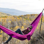 Kootek Camping Hammock Double & Single Portable Hammocks with 2 Tree Straps, Lightweight Nylon Parachute Hammocks for Backpacking, Travel, Beach, Backyard, Patio, Hiking